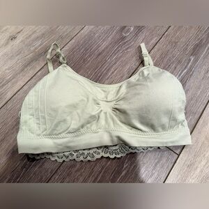 Green Lace Trim Bralette